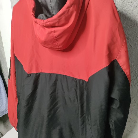 CSG  Quarter Zip Pullover hooded Windbreaker Red Black Men's Size L - Picture 5 of 6